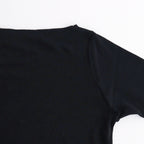 SUPER HIGH GAUGE SHEER RIB BOAT NECK L/S TEE #BLACK [A00T05HF]