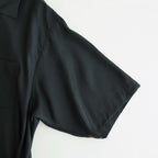 CUPRO TWILL OVERSIZED OPEN COLLAR SS SHIRT #BLACK [ST.1462]