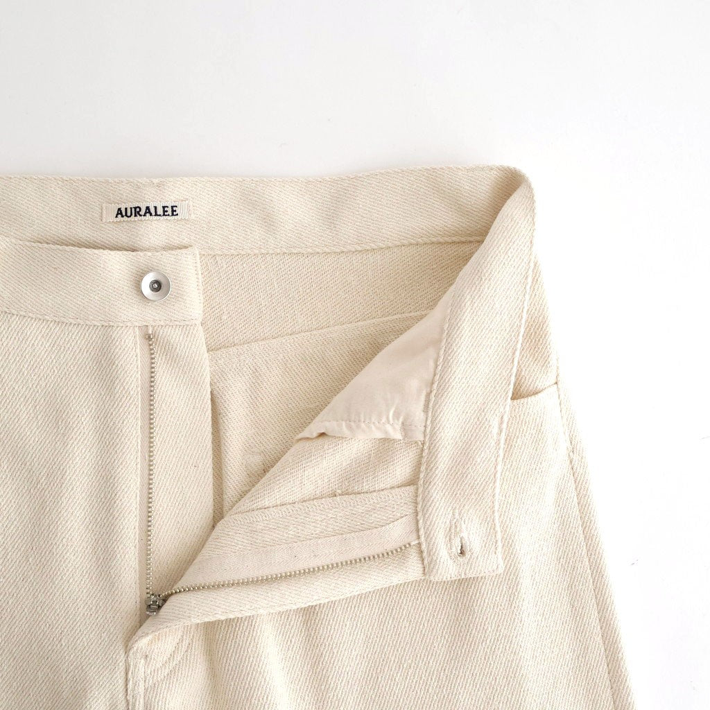 SILK NEP DENIM 5P WIDE PANTS #IVORY WHITE [A26SP01SD]