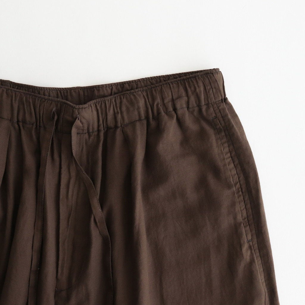 GARMENTDYED COTTON SILK TWILL EASY PANTS #BROWN [YK25SS001007P]
