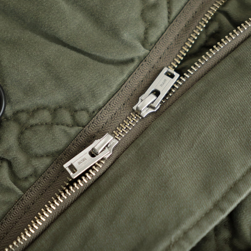 QUILTING FISHTAIL COAT #KHAKI [26330104]
