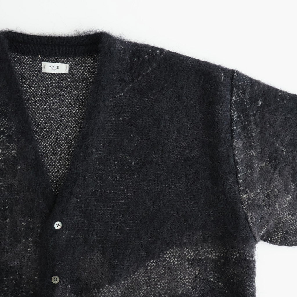 Abstract Jaquard Mohair Cardigan #BLACK [YK26SS01235S]