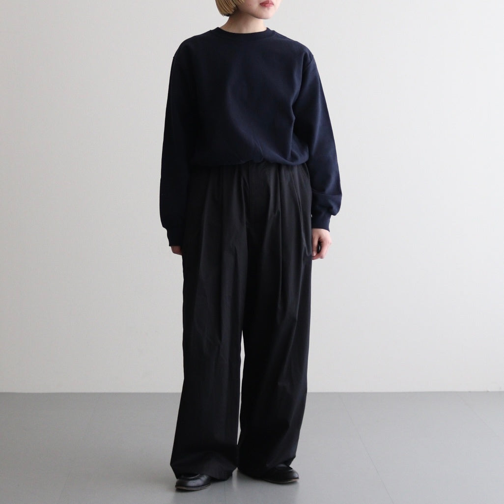 Silicon Poplin Two Tuck Easy Pants #BLACK [GM251-40148]