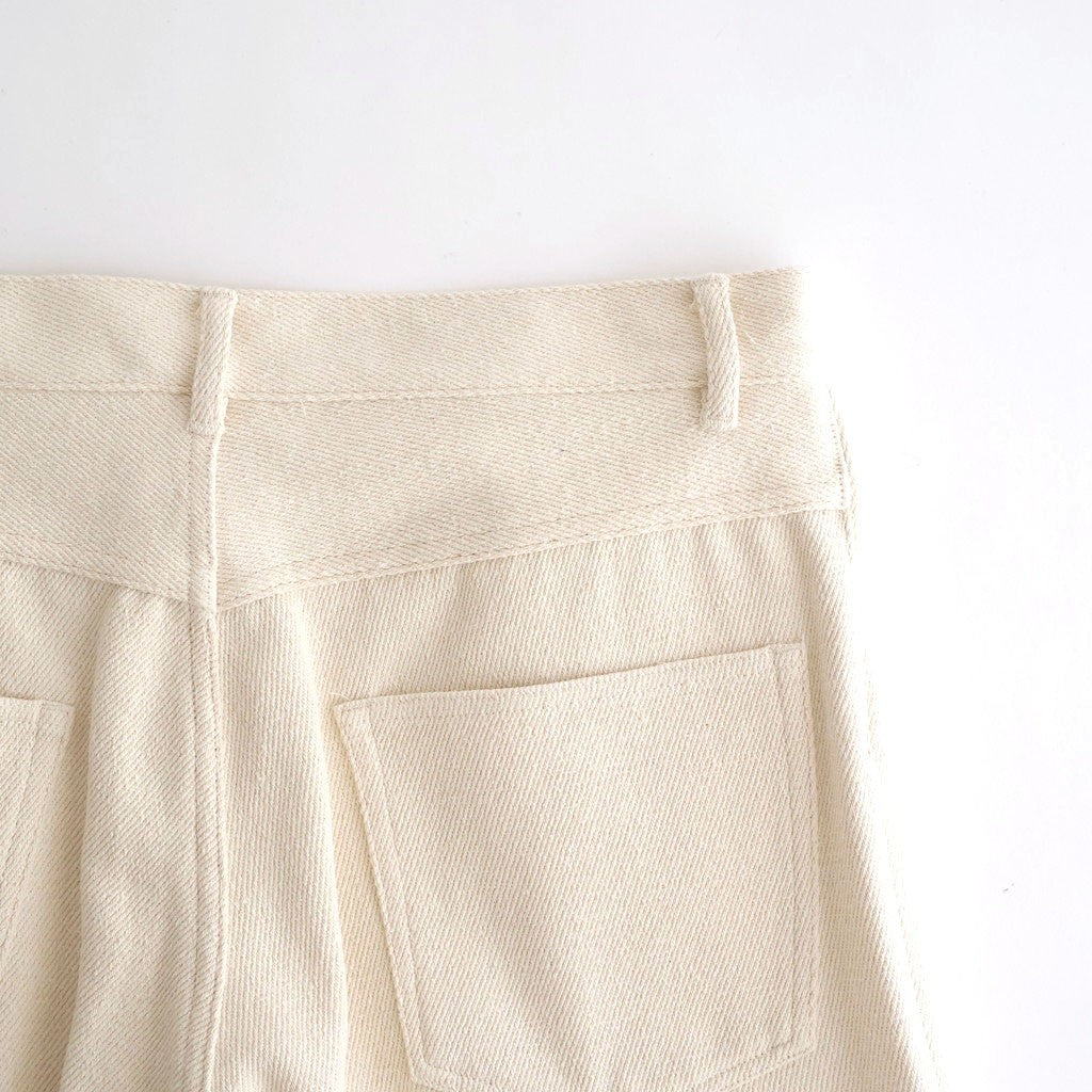 SILK NEP DENIM 5P WIDE PANTS #IVORY WHITE [A26SP01SD]