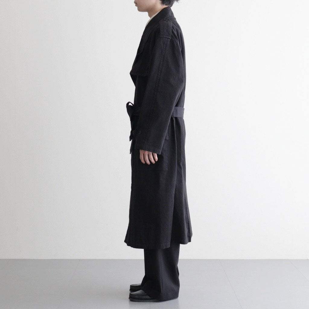 GARMENT-DYED TEXTURED CHINO COAT #BLACK [A26SC01MC]