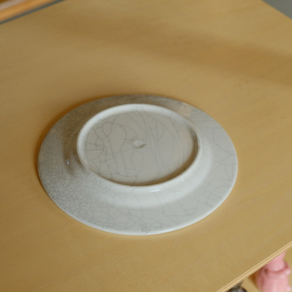 リム皿 貫入 #グレー流し