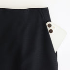 WOOL KID MOHAIR HOP SACK SLIT SKIRT #DARK NAVY [A25SS06MH]