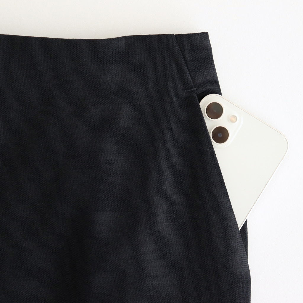 WOOL KID MOHAIR HOP SACK SLIT SKIRT #DARK NAVY [A25SS06MH]