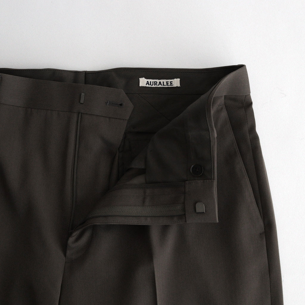 LIGHT WOOL MAX GABARDINE SLACKS #TOP BROWN [A24AP02MG]