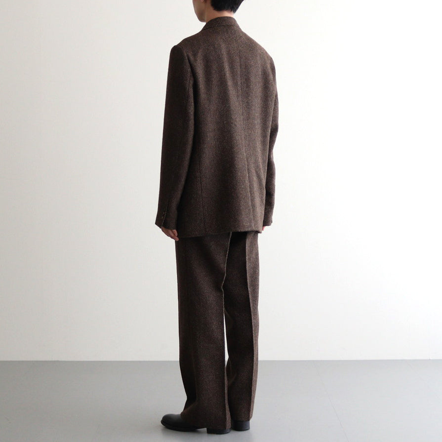 LAMA SHETLAND WOOL TWEED OVER JACKET #BROWN TWEED [A24AJ02LS]