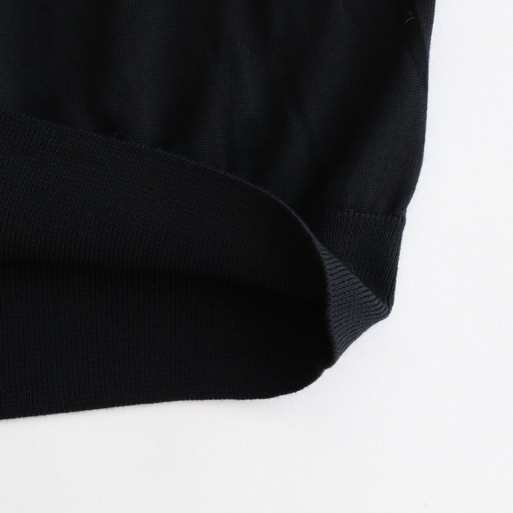 High Gauge Knit Oversized L/S Polo #BLACK [GM243-80315B]