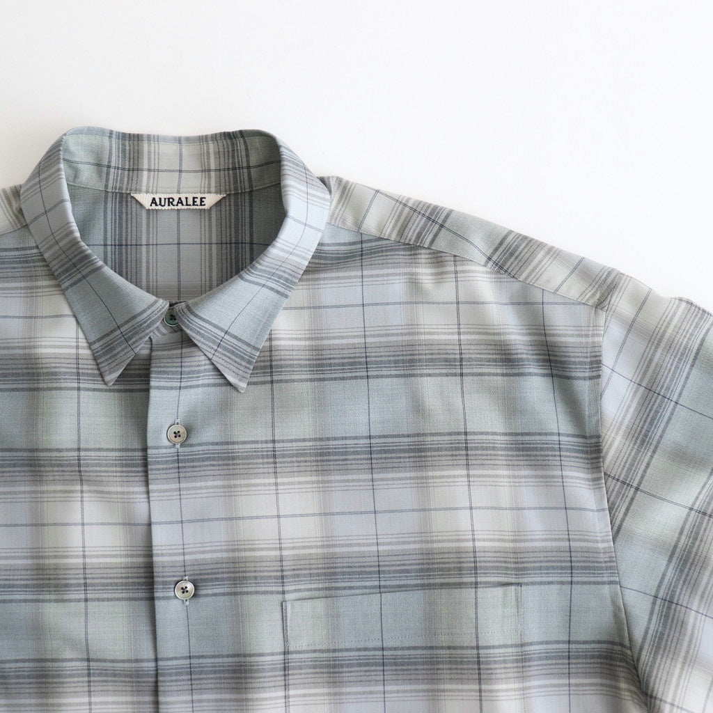 SUPER LIGHT WOOL CHECK SHIRT #BLUE GREEN CHECK [A25SS01LC] – ciacura