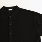 Stripe Mesh Knit Shirt #Black [2501-008]