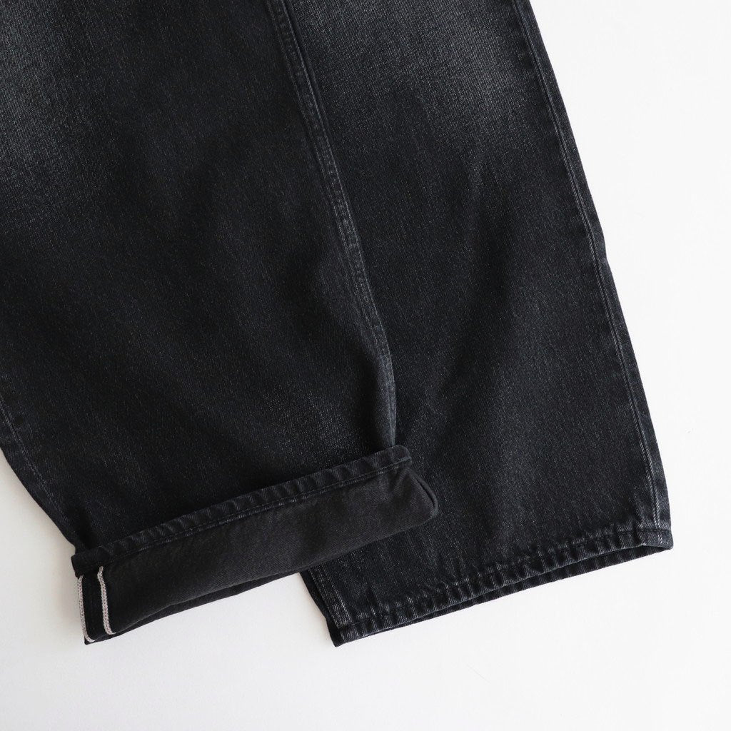 Selvage Denim Two Tuck Pants #BLACK_DARK FADE [GU253-40061DB]