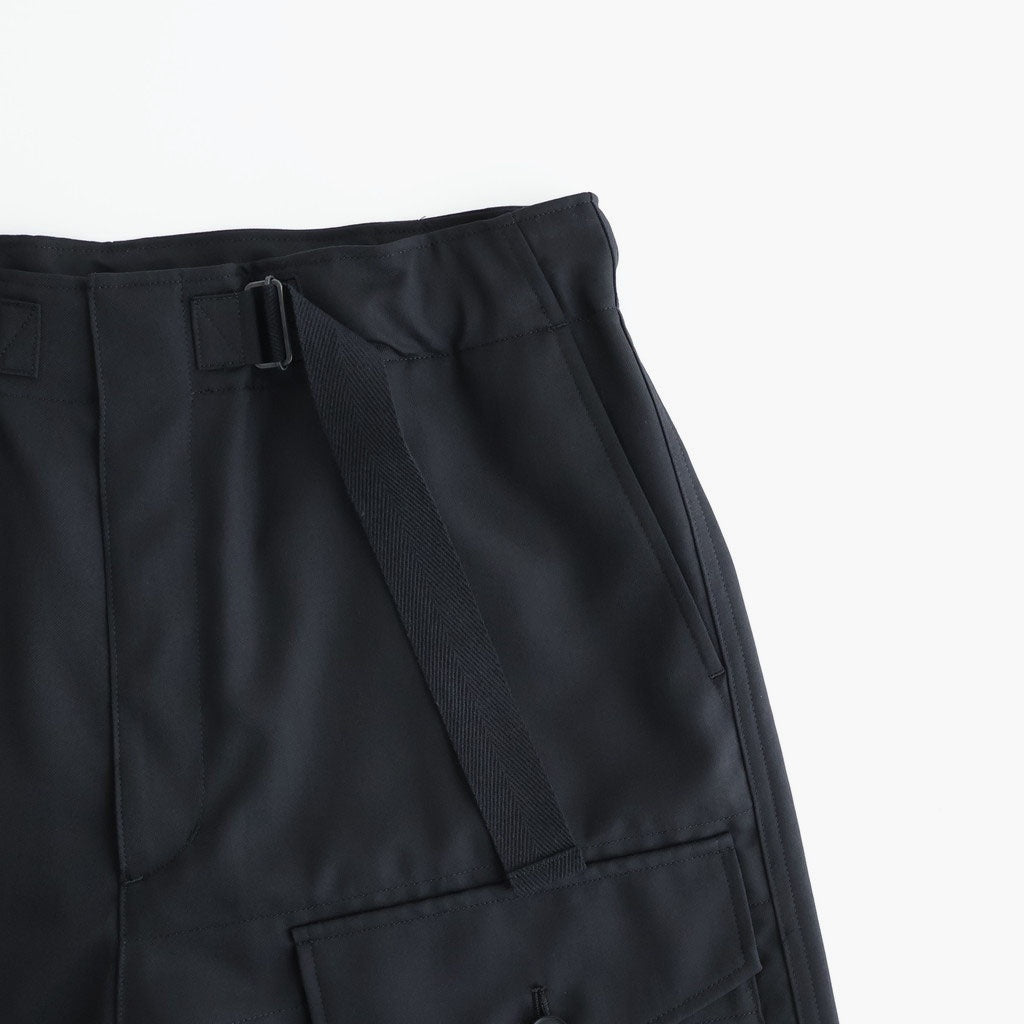 WOOL HERRINGBONE CARGO PANTS #BLACK [A26SP02CH]