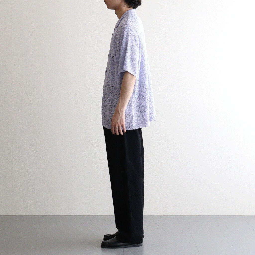 COTTON SHEER KNIT OPEN COLLAR SHIRT #LAVENDER [YK25SS0964S