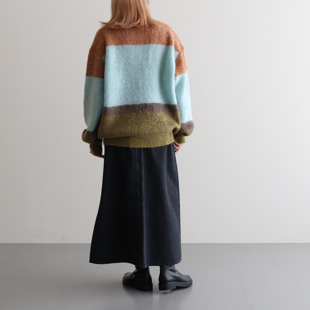 MOHAIR BORDER CARDIGAN #PINK [YK23FW0571S]