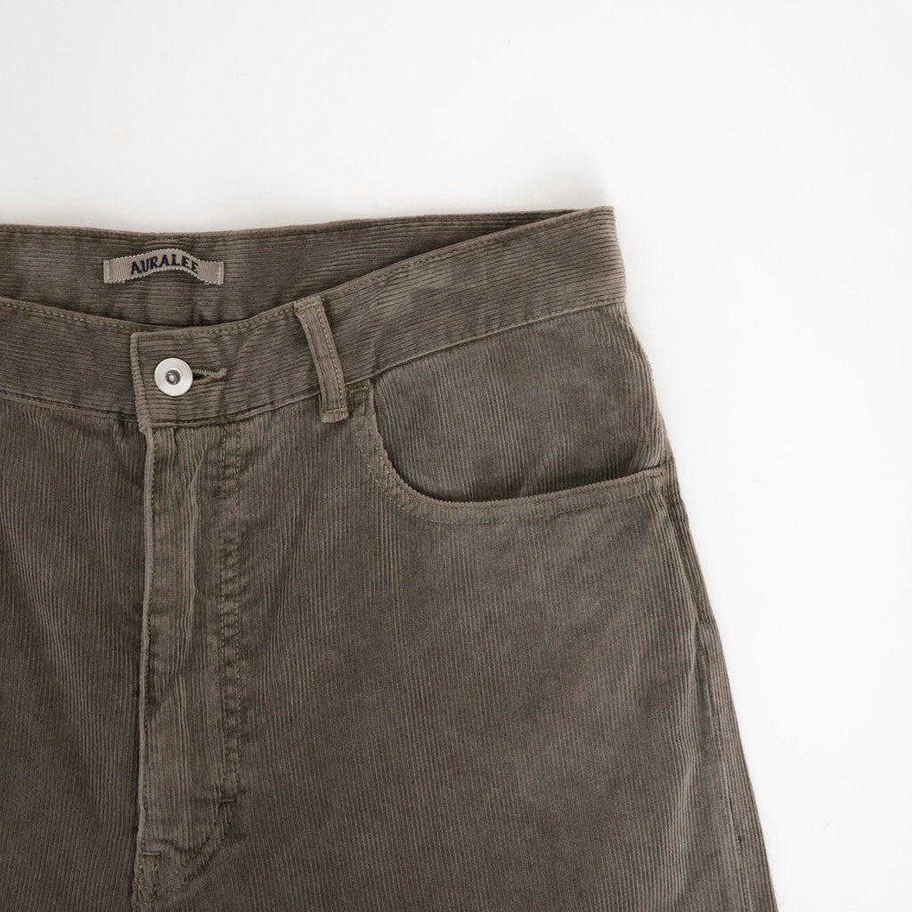 GARMENT-DYED FINX CORDUROY 5P WIDE PANTS #OLIVE BROWN [A26AP02FX]