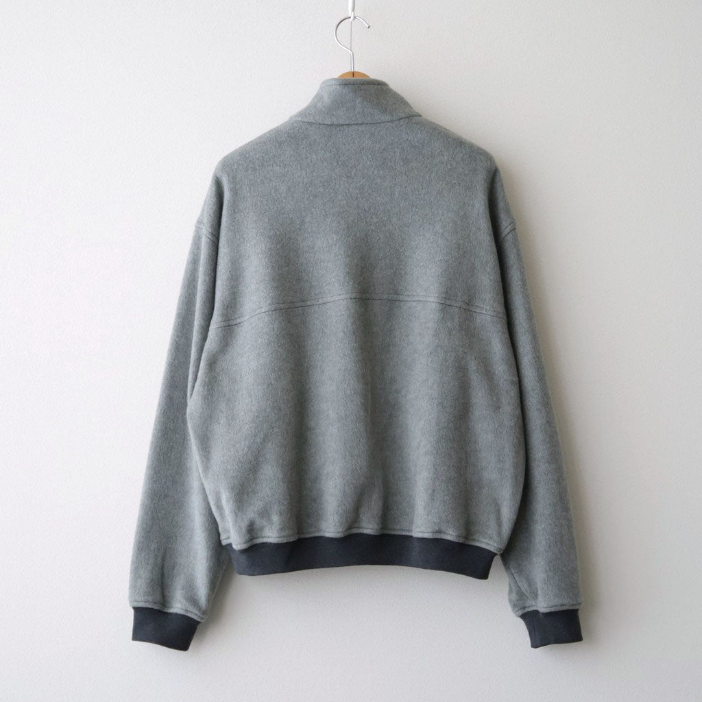 PURE SILK COMFORT FLEECE ZIP BLOUSON #TOP GRAY [A26AB01SF]