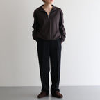 SUPER HIGH GAUGE SWEAT HALF ZIP P/O #DARK BROWN [A24AP03CU]