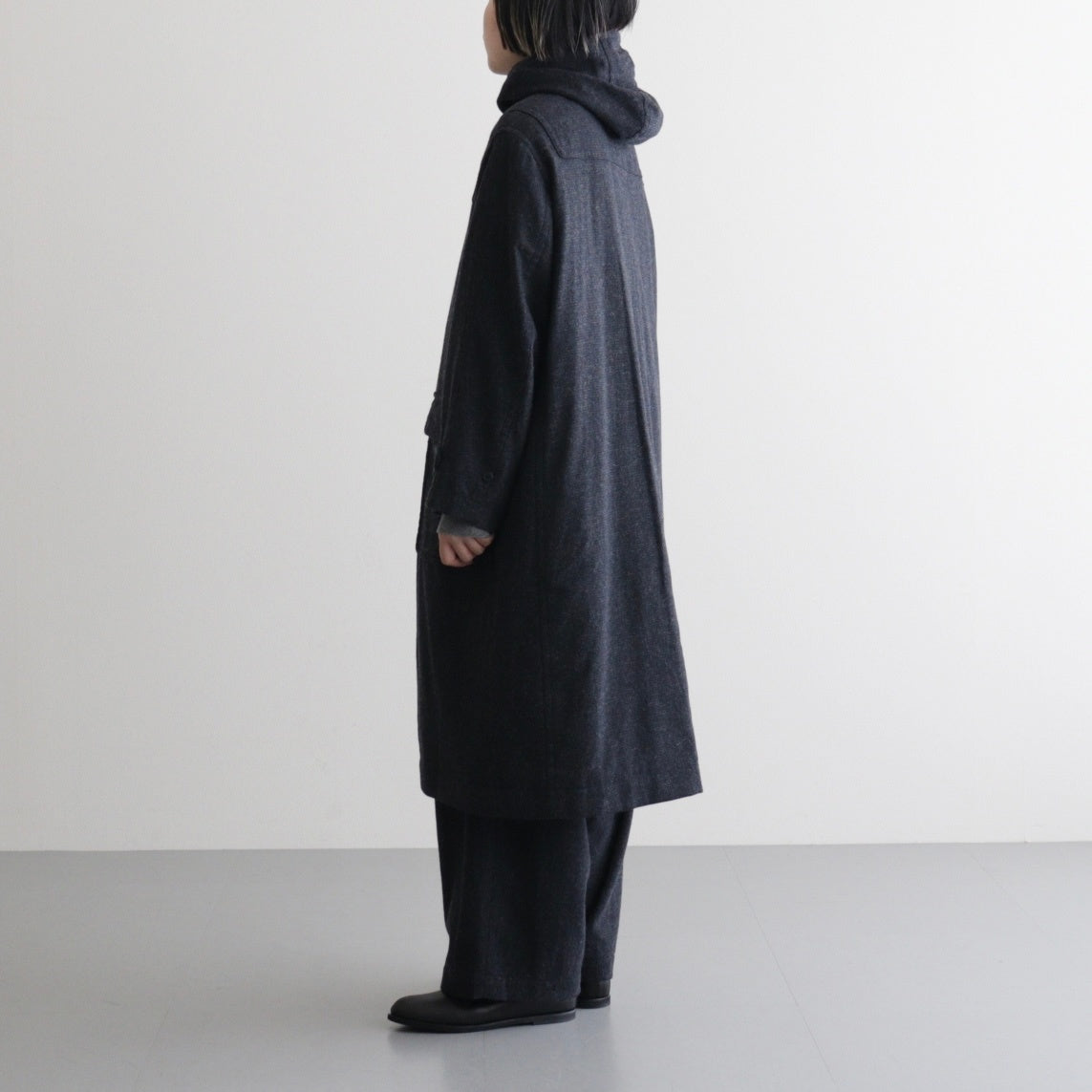 FDUFCT - ウール・千鳥 ダッフルコート #79 Navy × Grey [SN_FR1401CT