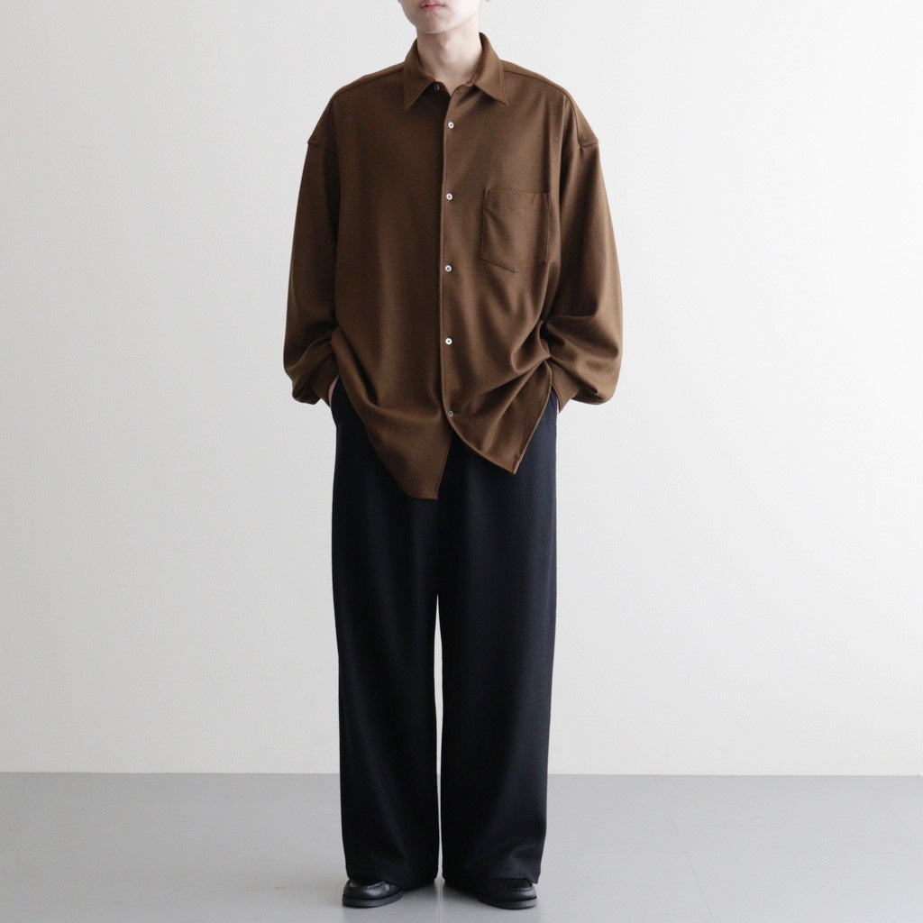 Wool Smooth Flannel Easy Wide Pants #BLACK [GU253-40223B