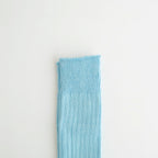 LINEN COTTON RIBBED CREW SOCKS #SKY BLUE [R1461-SS26]