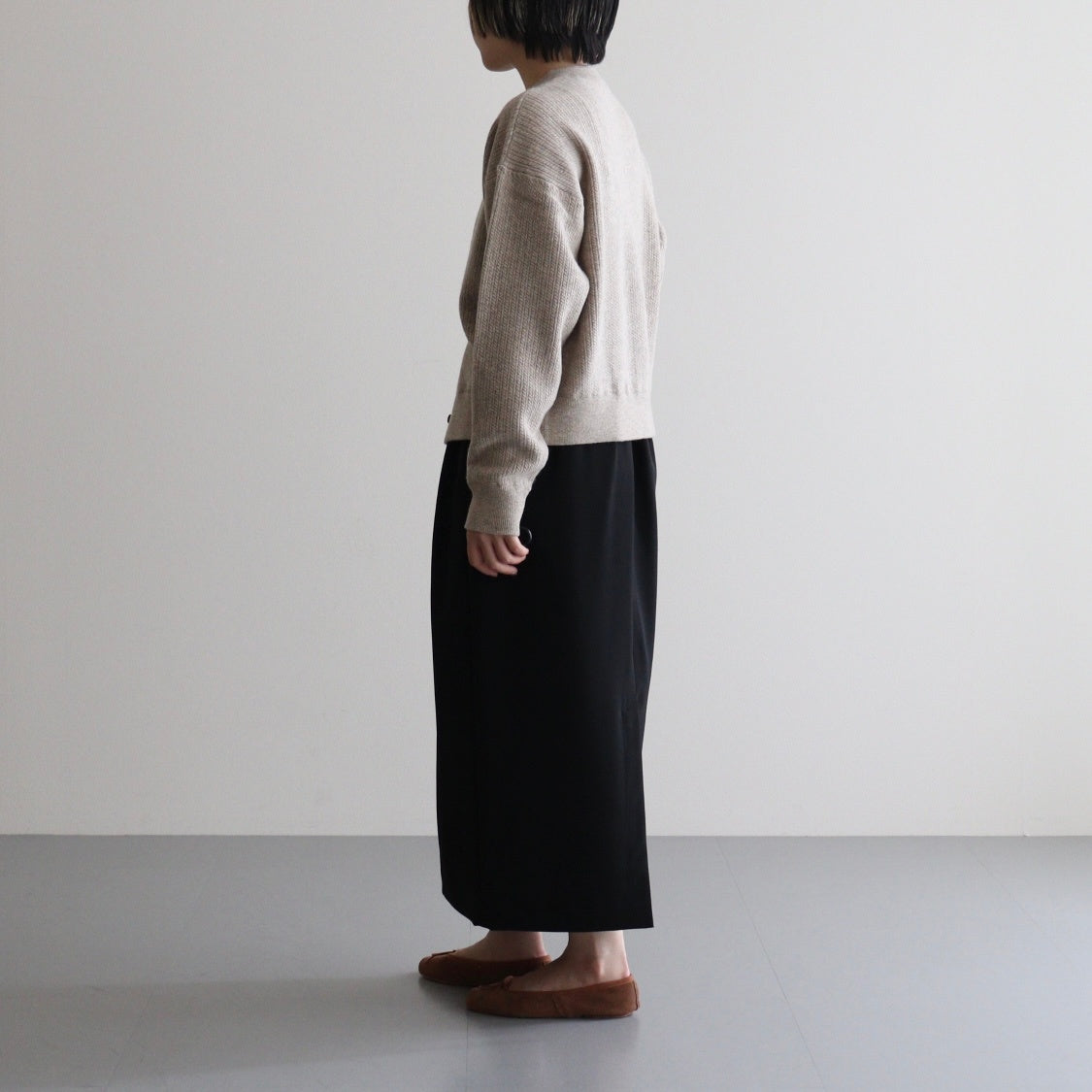 Women's Cable C/N Cardigan #BEIGE [2503-021]