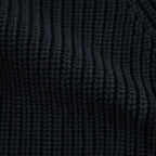 BATONER ウール梳毛片畔 ブリーチ加工 セーター #BLACK [HR-N001-051]