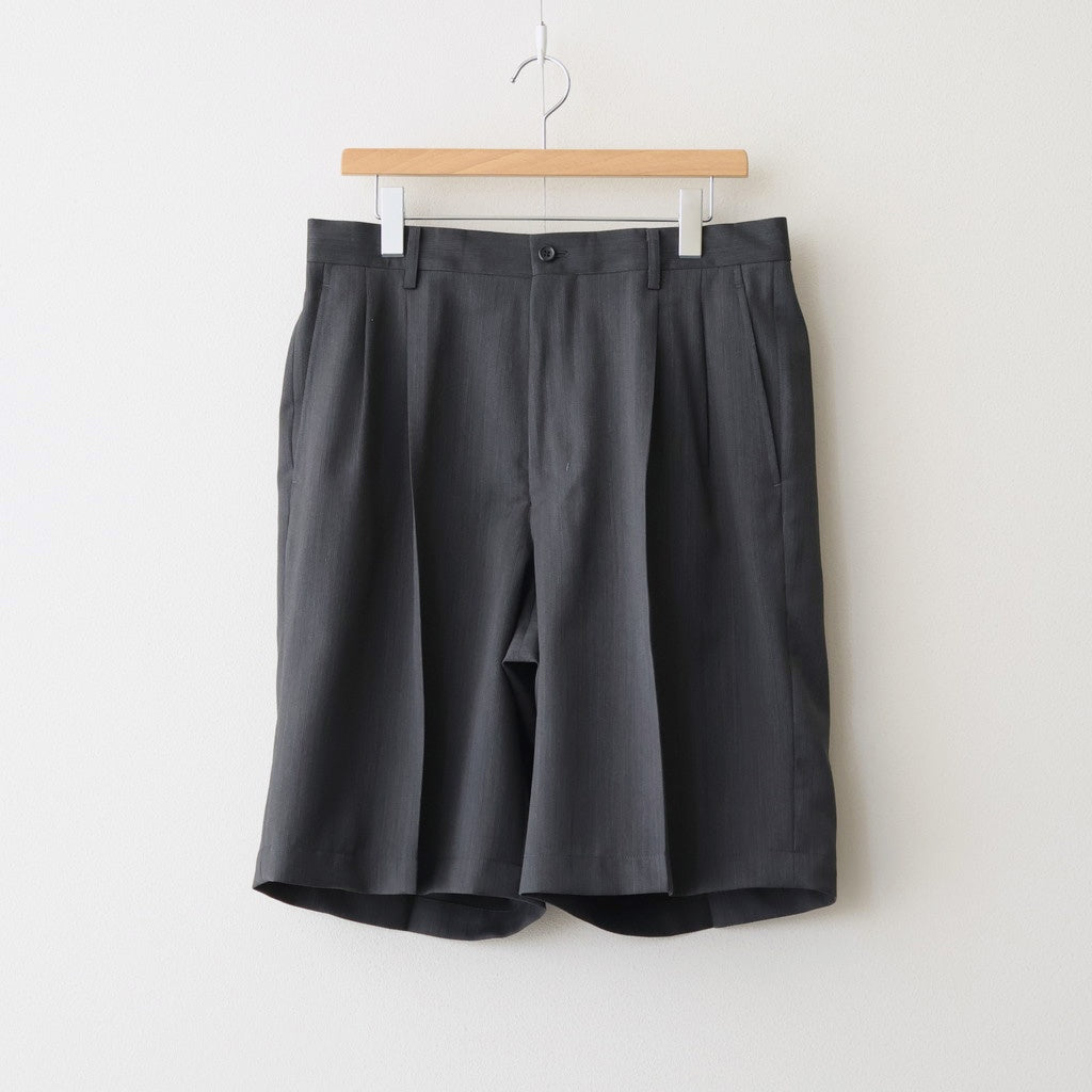 Melange Herringbone Pleated Wide Shorts #GRAY [GM261-40333]