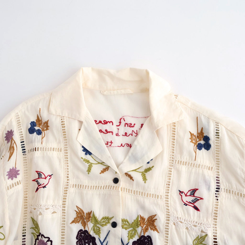 Embroidery Patchwork Shirts #ECRU [12610428] - ciacura 三重県
