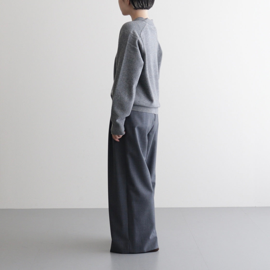 MERINO COLLEGE KNIT V-NECK SWEATER #GRAY(003) [KRAGGW0905] – ciacura