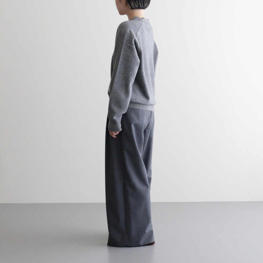 MERINO COLLEGE KNIT V-NECK SWEATER #GRAY(003) [KRAGGW0905]