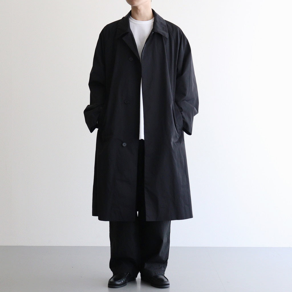 NKBSCT - 強撚ポリエステル・メモリーギャバジン ステンカラーコート #95 Black [SN_NC1303CT]