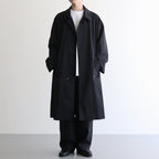 NKBSCT - 強撚ポリエステル・メモリーギャバジン ステンカラーコート #95 Black [SN_NC1303CT]