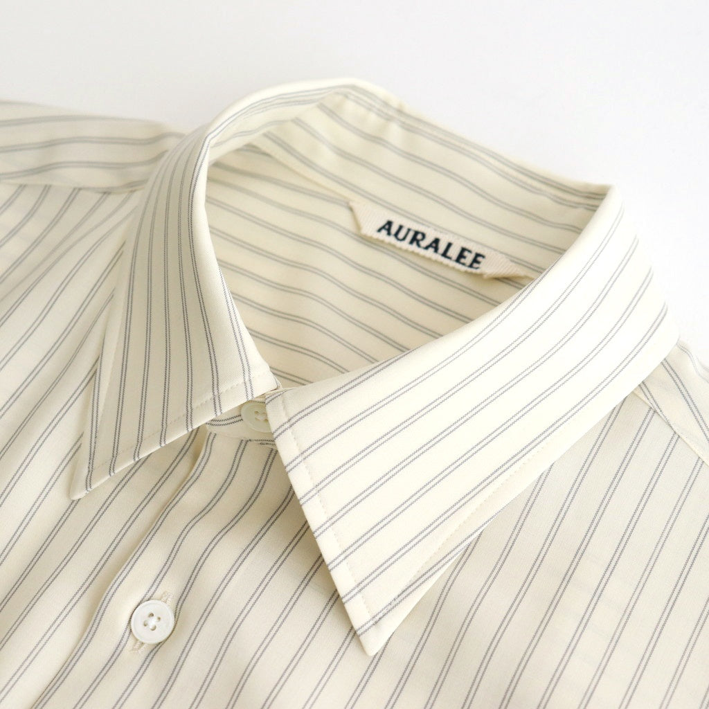 SUPER FINE WOOL STRIPE SHIRT #IVORY STRIPE [A25SS02WW]