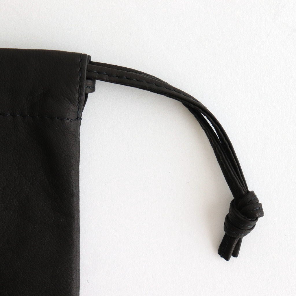 Double Faced DRAWSTRING POUCH : M #BLACK [DA75]