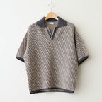 Diagonal Knit Skipper Shirt #OFF BEIGE [YK26SS01251S]