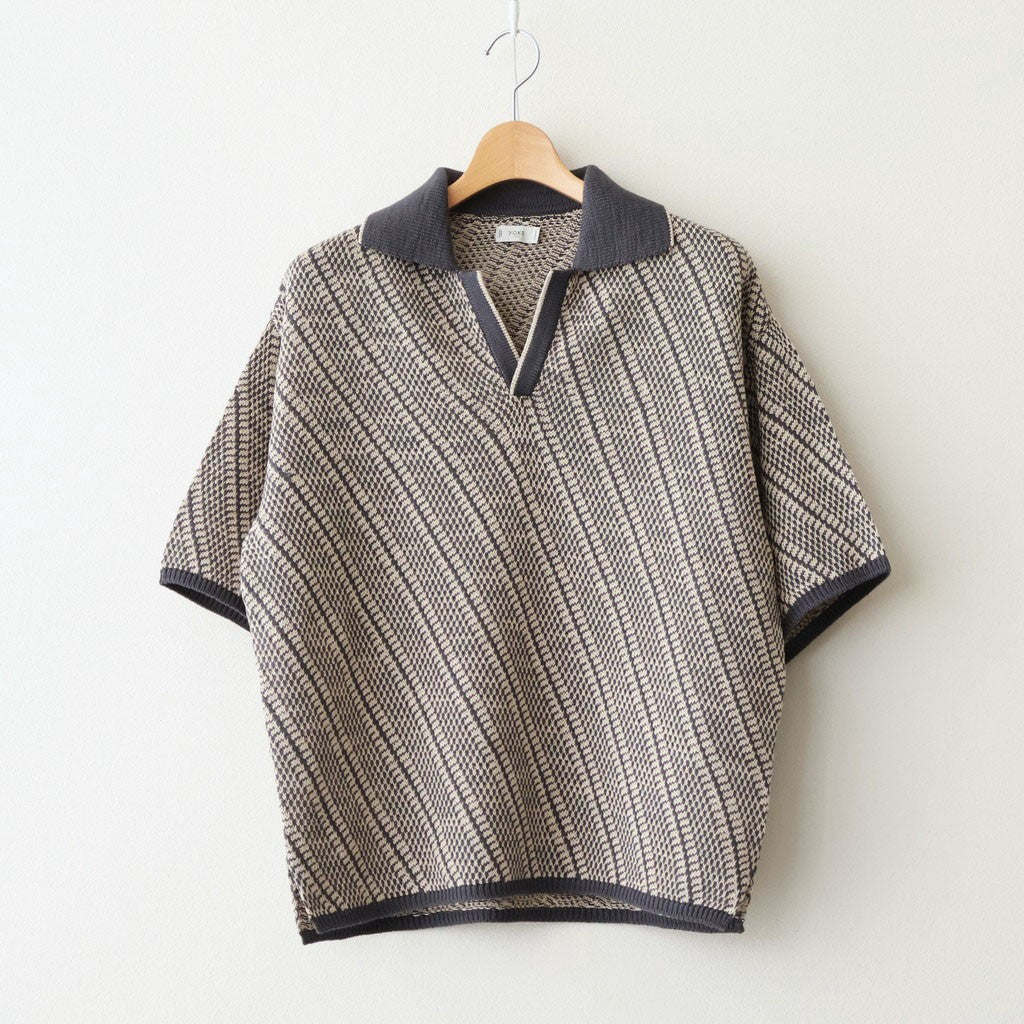 Diagonal Knit Skipper Shirt #OFF BEIGE [YK26SS01251S]