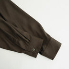 CUPRO TWILL OVERSIZED LS SHIRT #DARK BROWN [ST.1459]