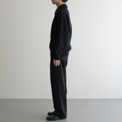 3/4 FRONT ZIP HIGHNECK RIB SWEATER #BLACK [YK24FW0829S]