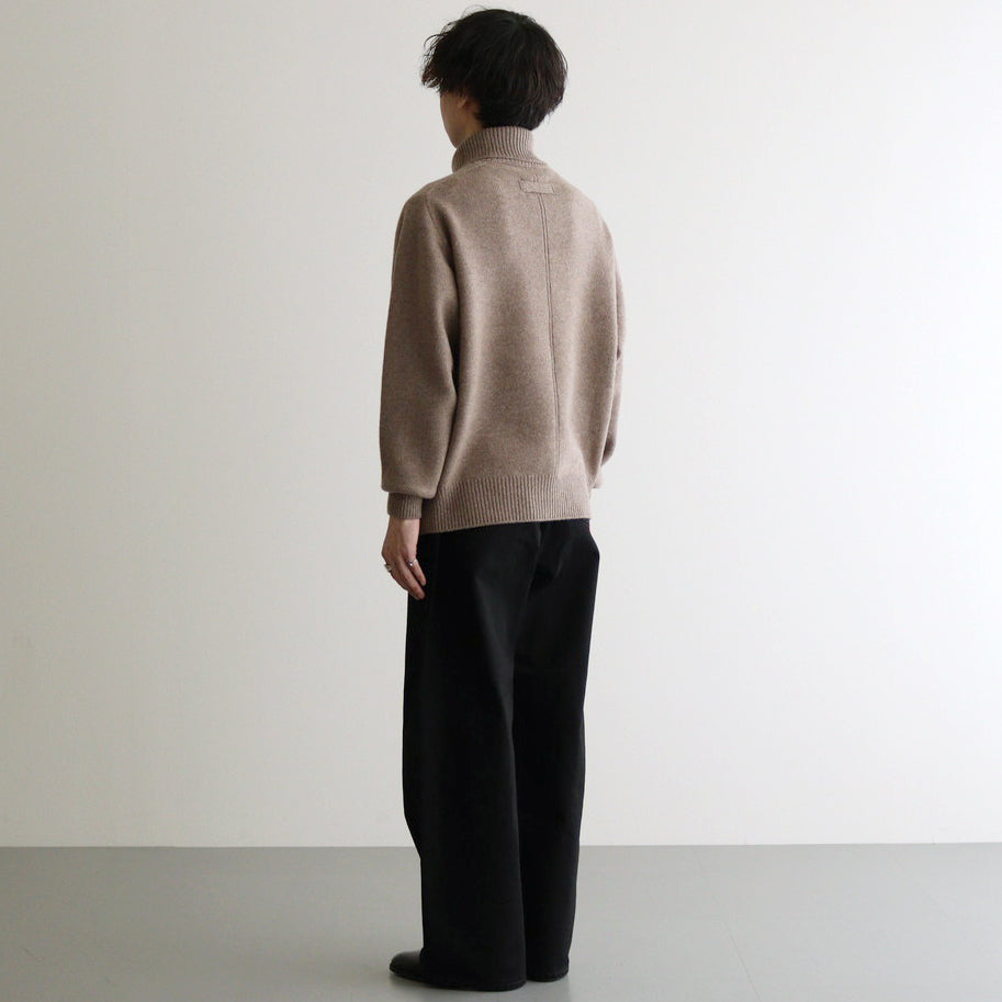 EXTRA FINE WOOL WARM KNIT TURTLE NECK LS #TOP BEIGE [ST.989]