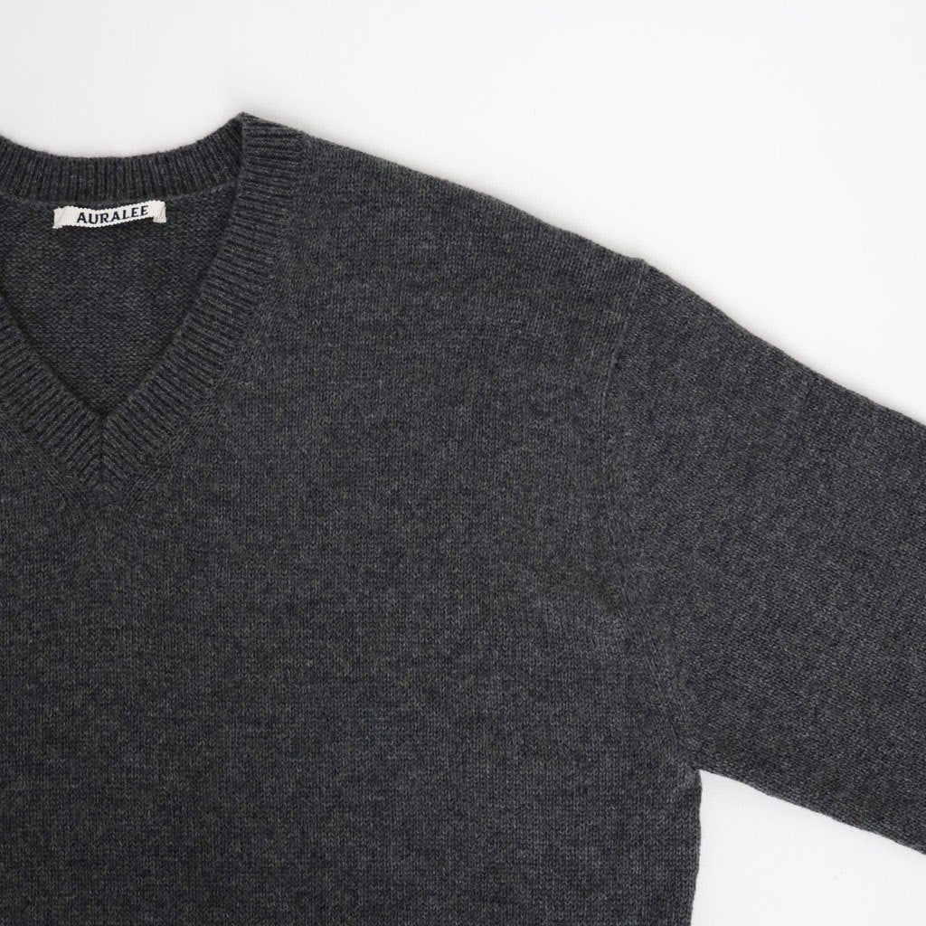 LIGHT CASHMERE KNIT V-NECK P/O #CHARCOAL [A26AV03CJ] - ciacura