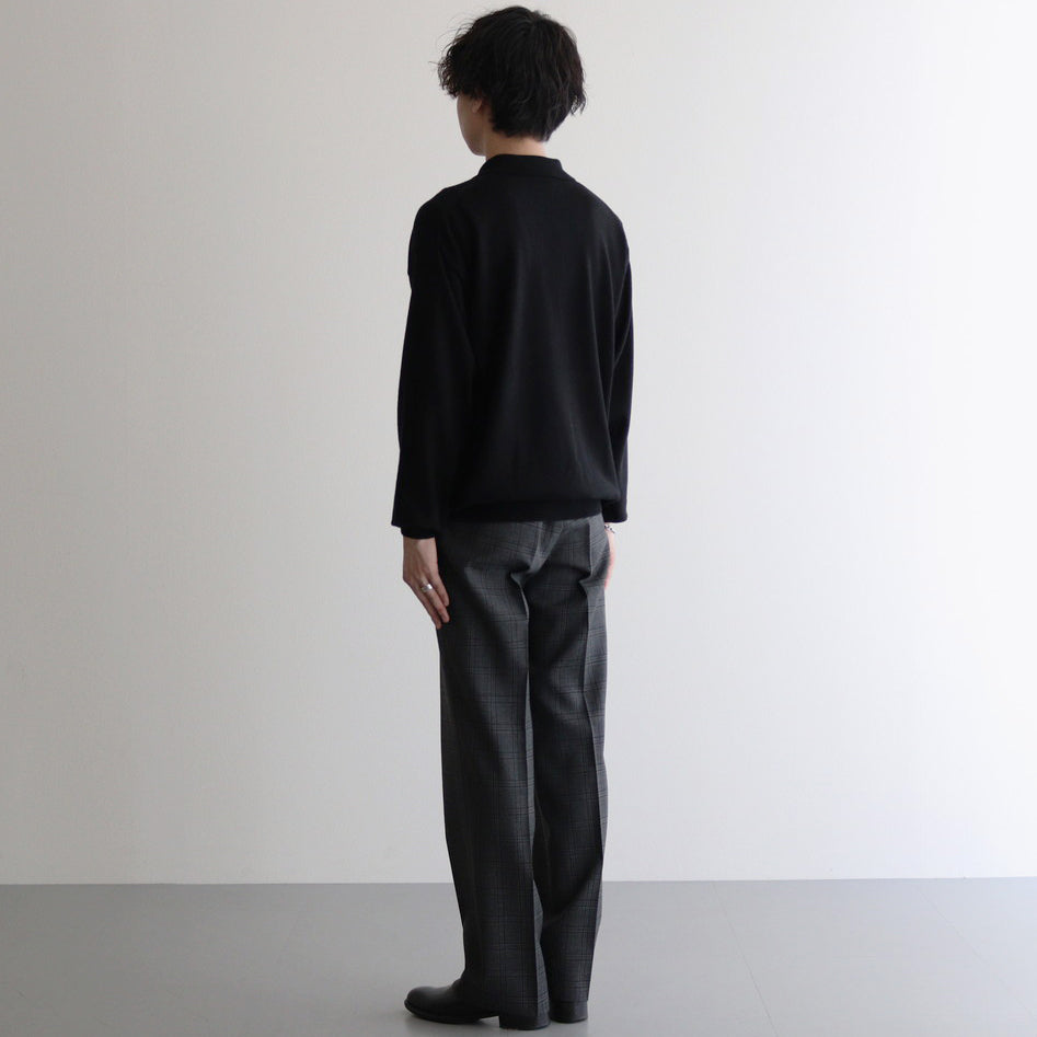 BLUEFACED WOOL CHECK SLACKS #CHARCOAL CHECK [A24AP02CB]