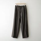 EXTRA FINE WOOL EASY LONG WIDE TROUSERS #CHARCOAL BROWN [ST.1612]