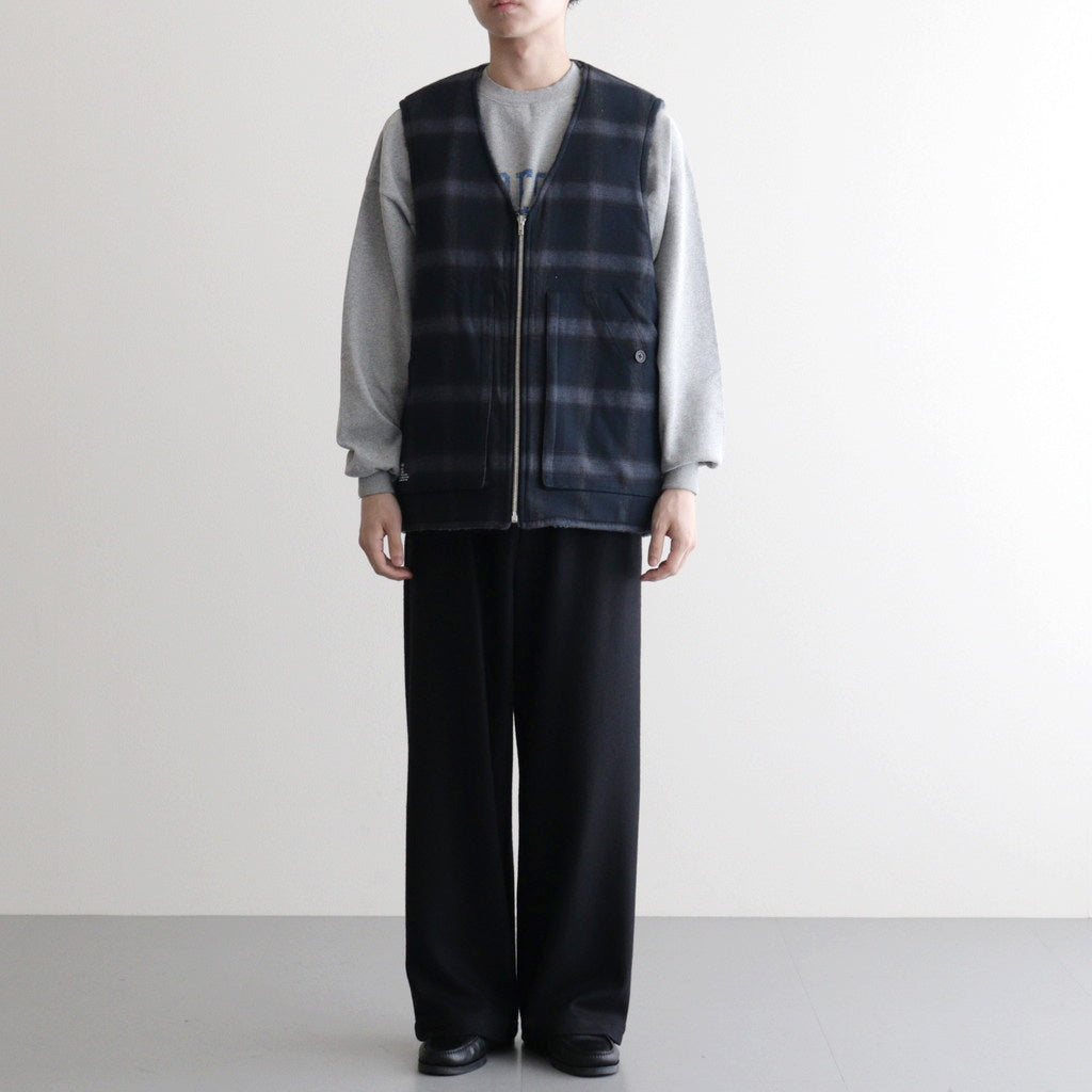 FLANNEL CHECK REVERSIBLE VEST #DARK NAVY [FSC253-30128]