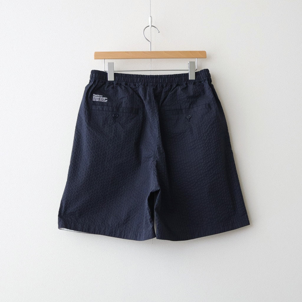 SEERSUCKER EASY SHORTS #NAVY×BLACK [FSC261-40229] - ciacura 三重県
