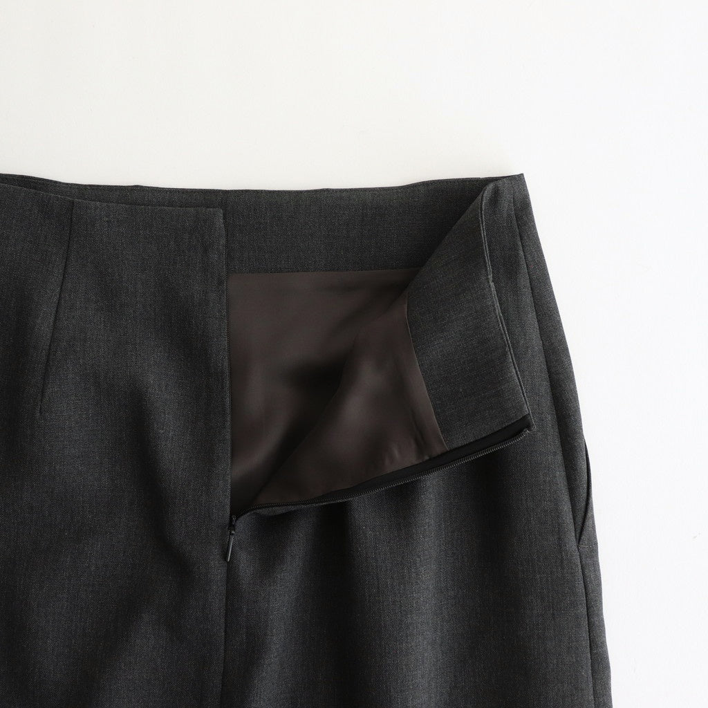 WOOL KID MOHAIR HOP SACK SLIT SKIRT #TOP CHARCOAL [A25SS06MH]