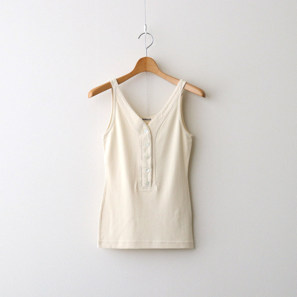 ORGANIC COTTON FINE RIB TANK #IVORY [A26ST03OF]