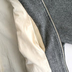 FDRSJK - ウール・千鳥 フロントジップジャケット #09 White × Black [SN_FR1403JK]